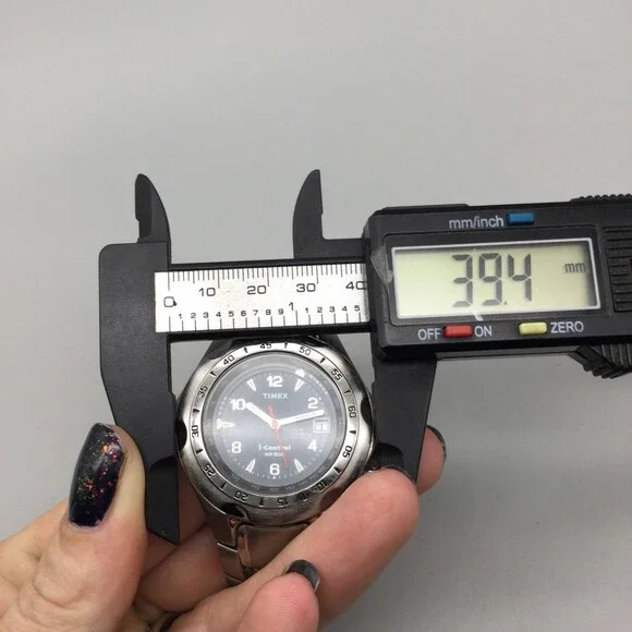 Timex Watch Men I-Control 39mm Silver Tone Black Dial Date New Battery 7.75